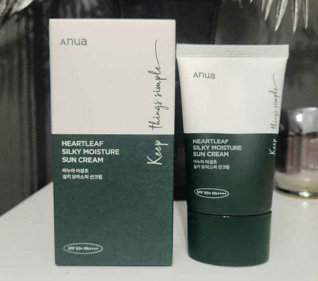 ANUA Heartleaf Silky Moisture Sun Cream SPF 50+ PA++++ review photo by BrandiFnBabyy