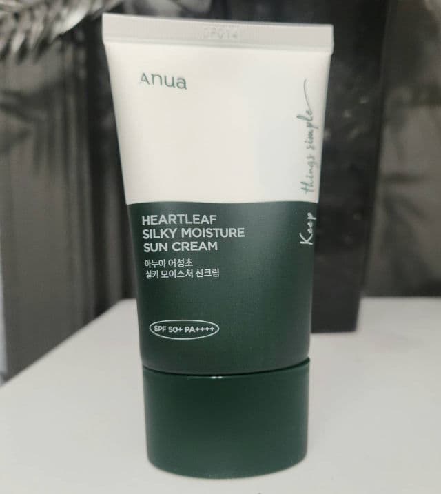 ANUA Heartleaf Silky Moisture Sun Cream SPF 50+ PA++++ review photo by BrandiFnBabyy