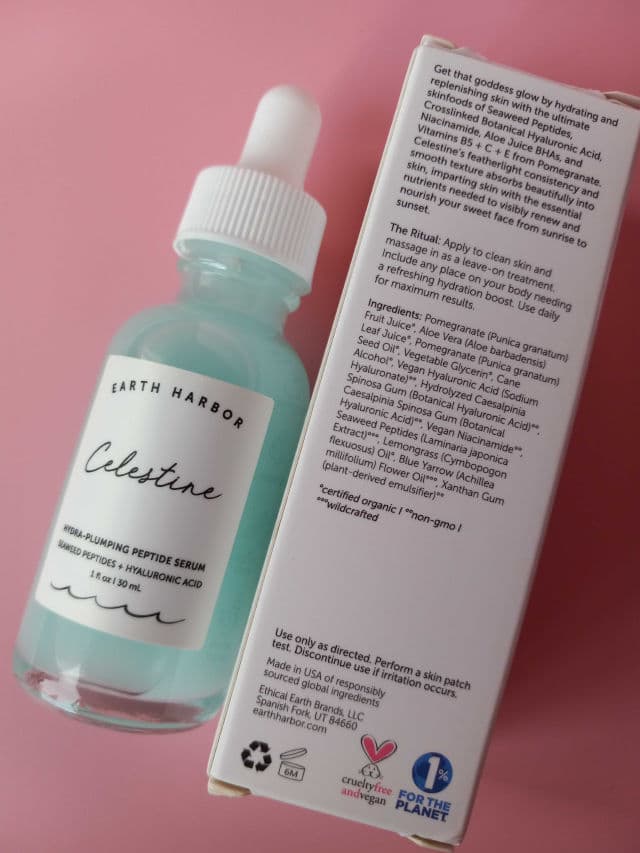 Earth Harbor Naturals Celestine Hydra-Plumping Peptide Serum review photo by lamamaishere