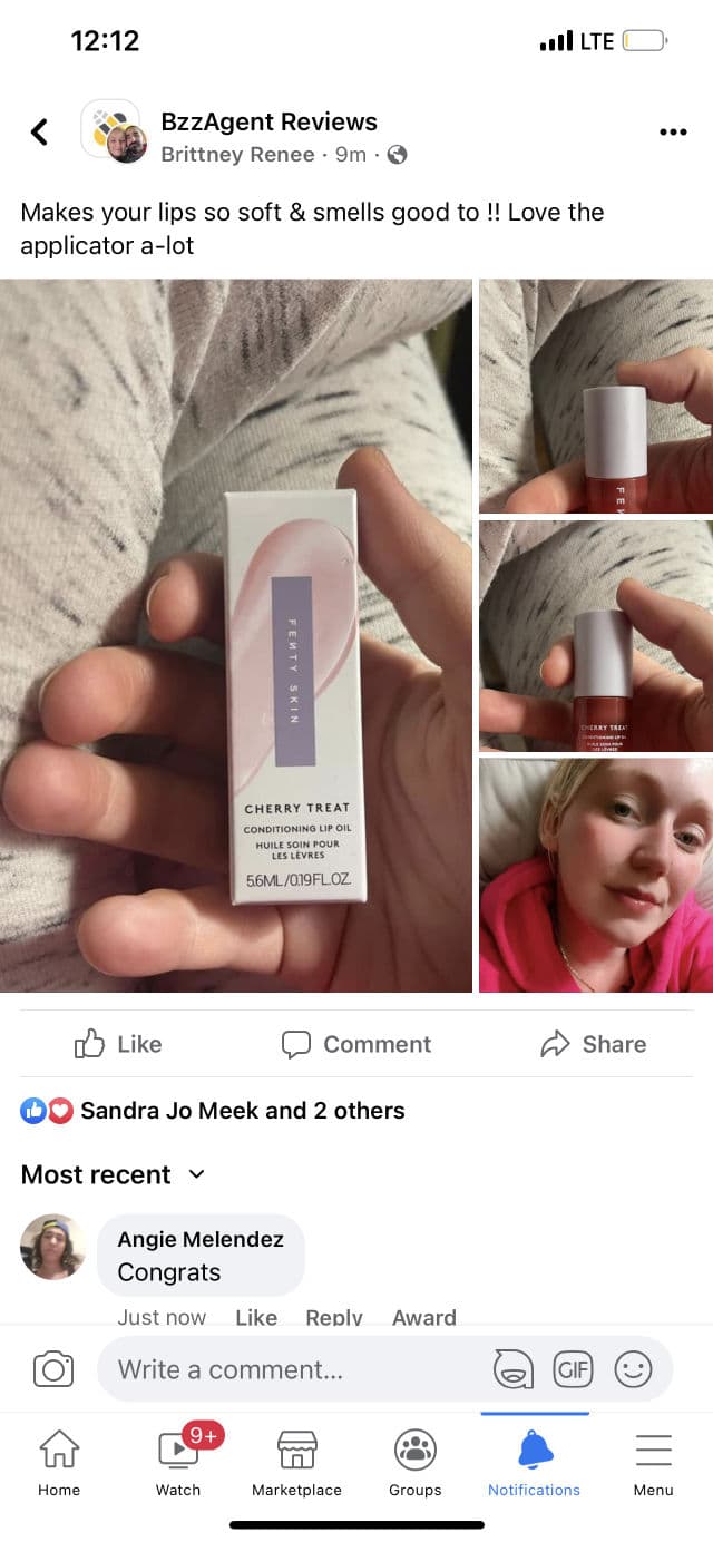 Fenty Skin Cherry Treat Conditioning + Strengthening Lip Oil review photo by bmeek