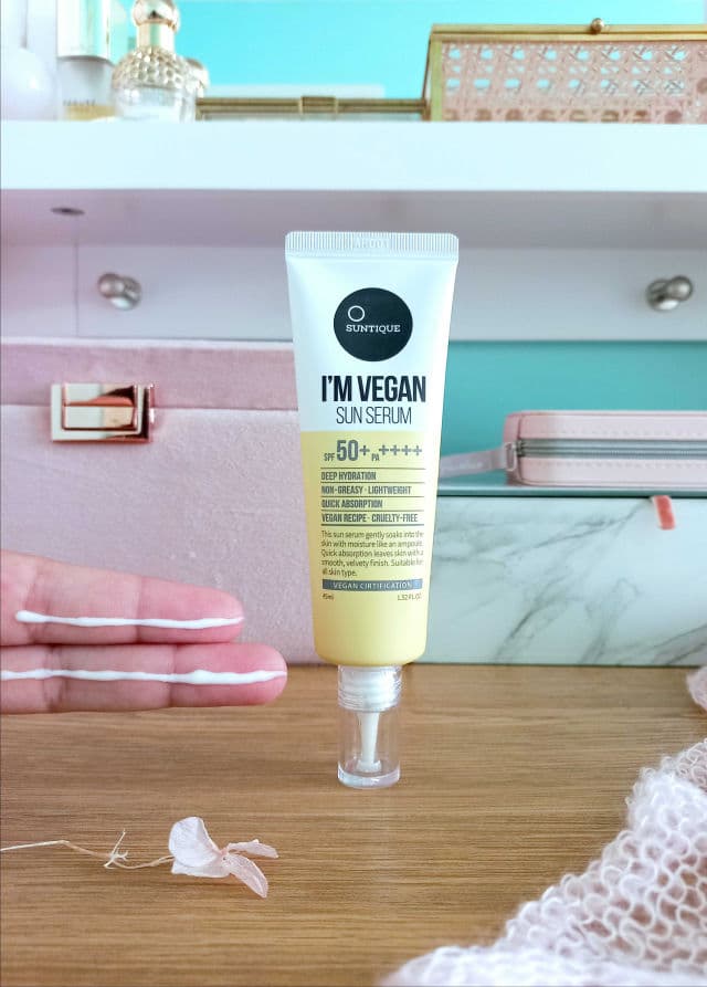 Suntique I'm Vegan Sun Serum SPF 50+ PA++++ review photo by thepinkbeautybag