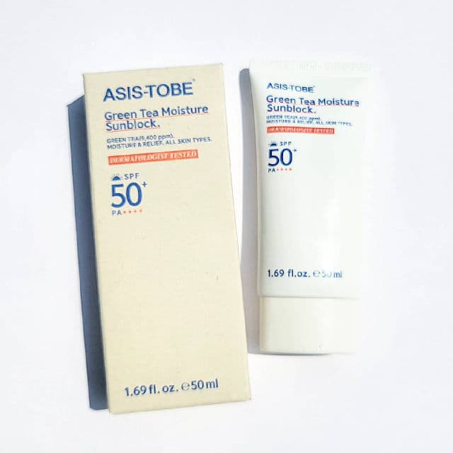 ASIS-TOBE Green Tea Moisture Sunblock SPF 50+ PA++++ review photo by theskincarewitch