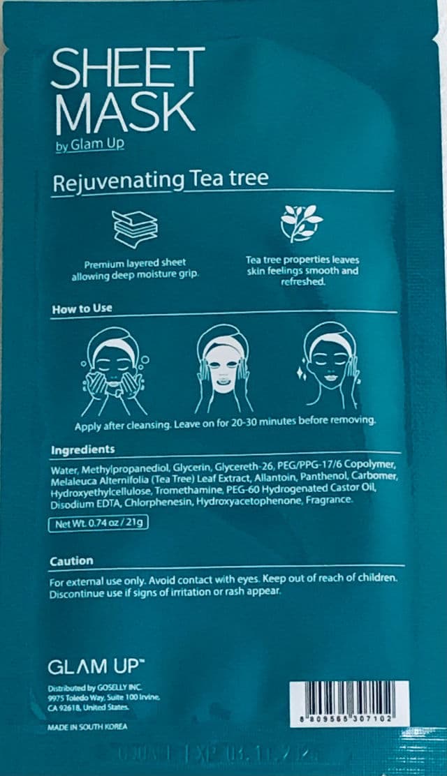 Rejuvenating Tea Tree Sheet Mask product review