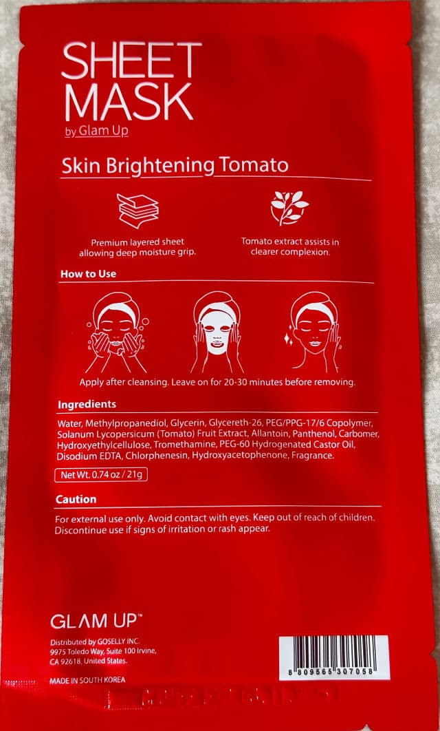 Glam Up Radiant Tomato Sheet Mask review photo by Lingua