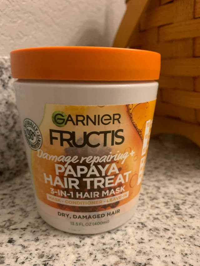 Garnier Fructis Damage Repairing Treat 3-In-1 Hair Mask + Papaya Extract review photo by JenShaf1