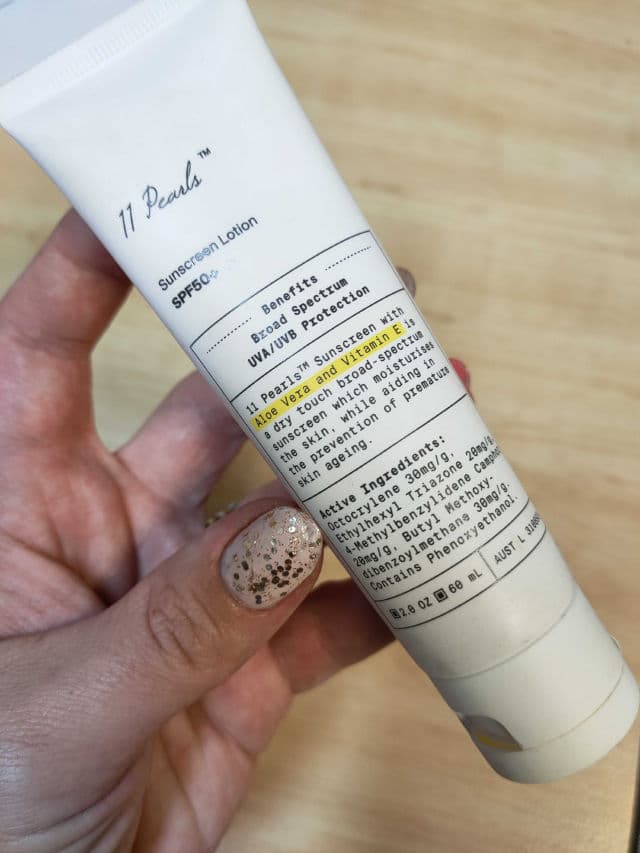 11 Pearls Sunscreen Lotion SPF50+ review photo by Bayz