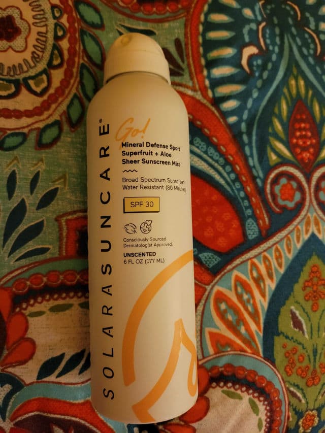 Solara Sunscreen Go! Mineral Defense SPORT Superfruit + Aloe Sheer Sunscreen Mist SPF 30 review photo by browneyes72