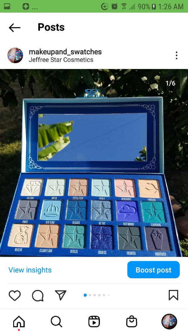 Jeffree Star Cosmetics Blue Blood Artistry Palette review photo by Maluna