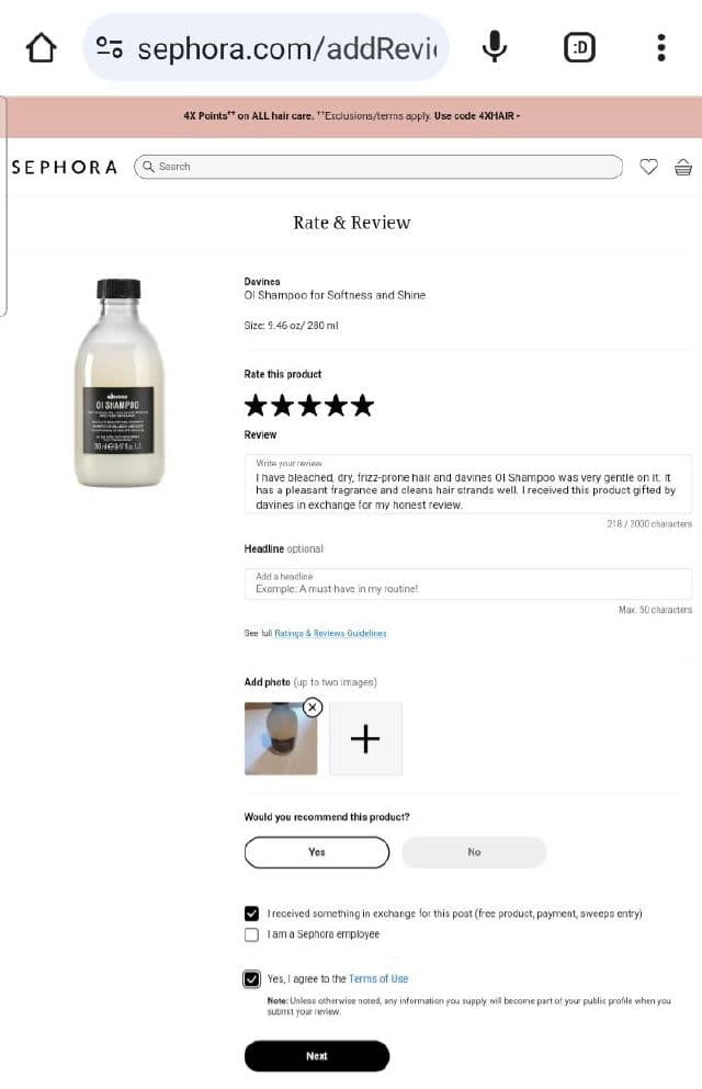 Davines OI Shampoo review photo by Yary1001