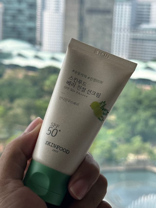 SKINFOOD Berry Soothing Sun Cream SPF50+ PA++++ review photo by RBme