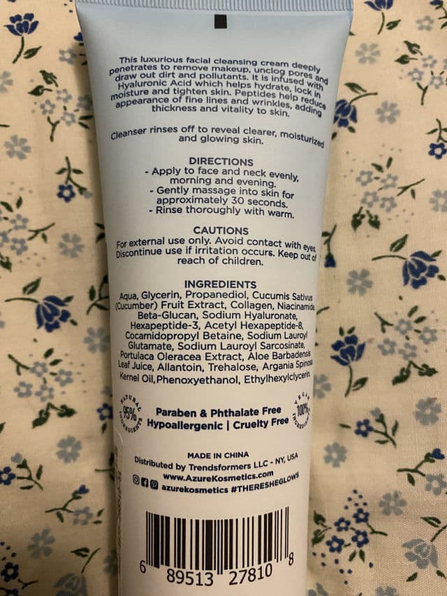 Azure Hyaluronic & Peptides Renewing Facial Cleanser review photo by Gelly10