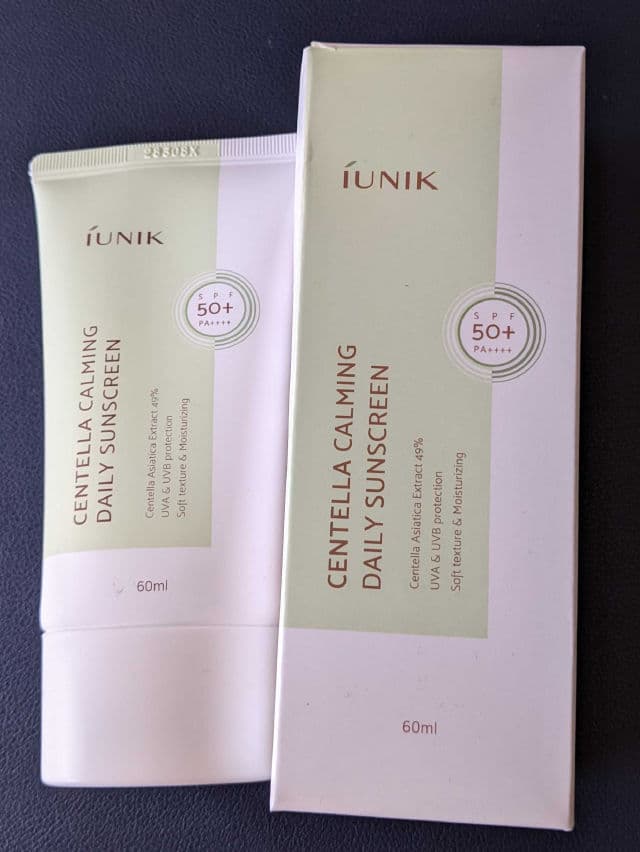Iunik Centella Calming Daily Sunscreen SPF 50 PA++++ review photo by Steffol