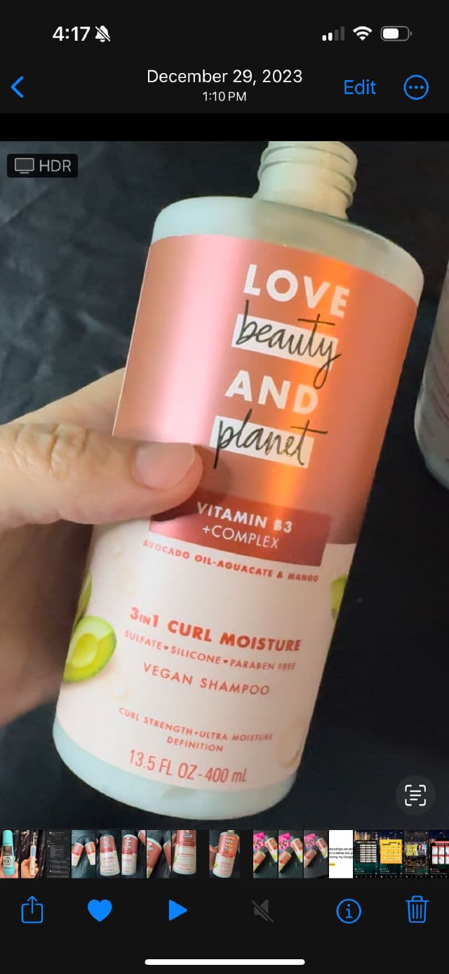 Love Beauty and Planet Vitamin B3 + Complex Avocado Oil-Aguacate & Mango 3in1 Curl Moisture Vegan Shampoo	 review photo by myamoon1