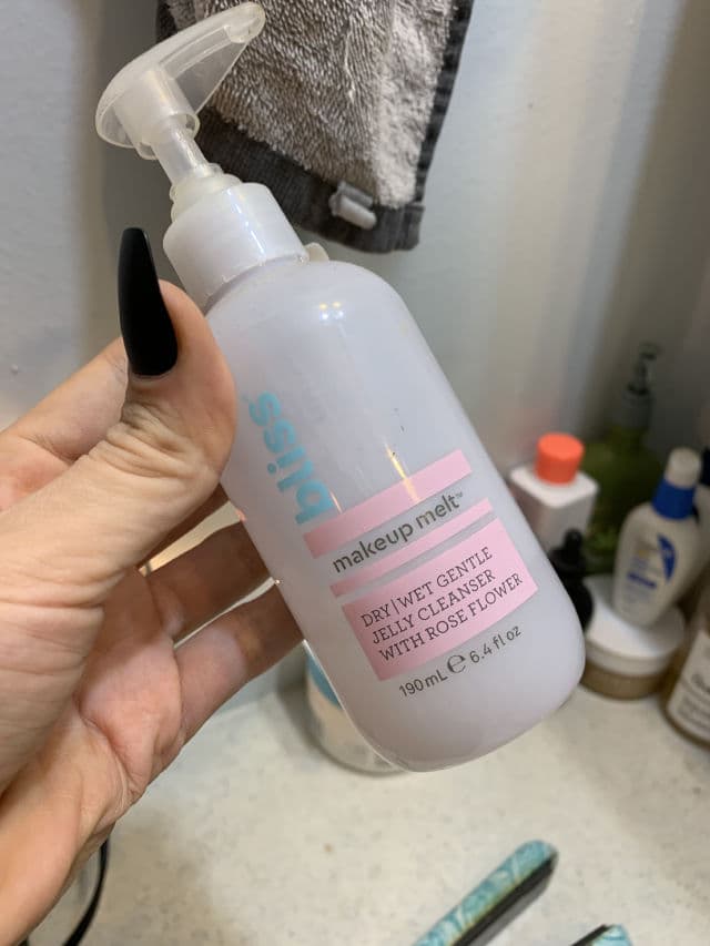 Bliss Makeup Melt Cleanser Dry/Wet Gentle Jelly Cleanser With Rose Flower review photo by justbrittnikole