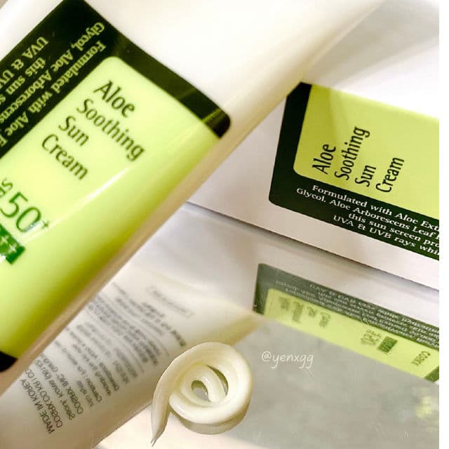 COSRX Aloe Soothing Sun Cream SPF50+ PA+++ review photo by Yenxgg