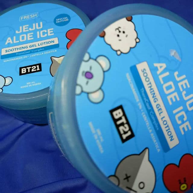 Fresh Skinlab Jeju Aloe Ice Soothing Gel Lotion BT21 Edition review photo by darwinskincares