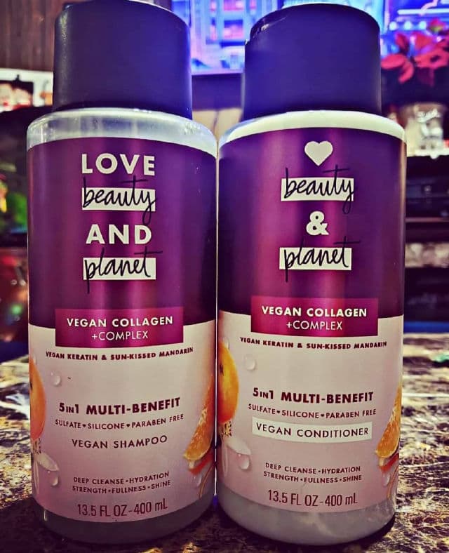 Love Beauty and Planet Vegan Keratin & Sun-Kissed Mandarin Shampoo review photo by influencer716mama