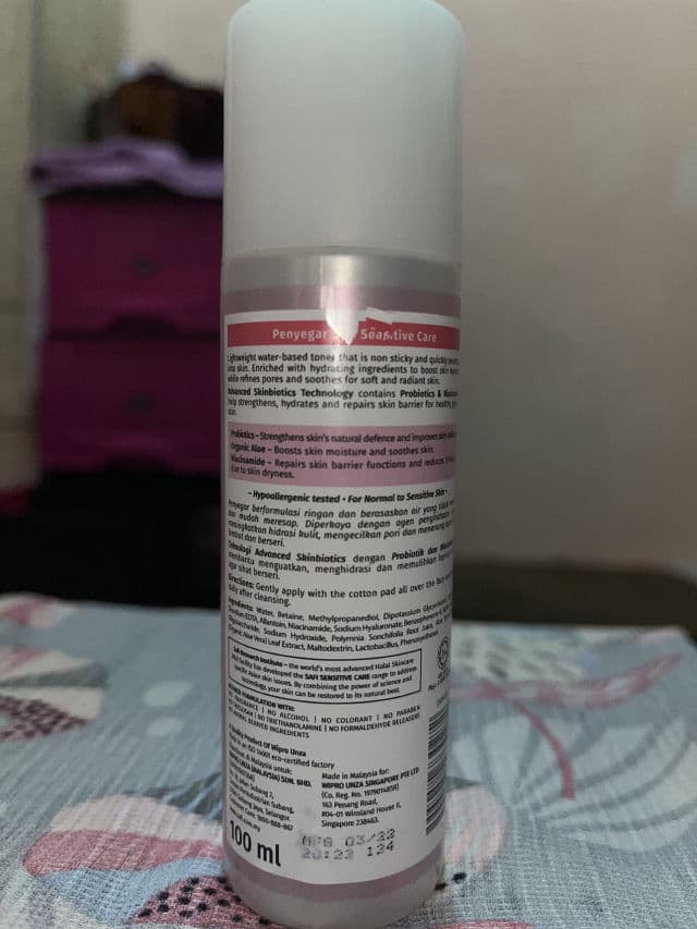 Safi Sensitive Care Probiotics & Niacinamide Toner	 review photo by aleeyalee