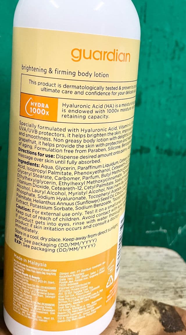 Guardian Brightening & Firming Body Lotion review photo by aleeyalee