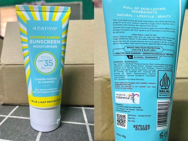 Azarine Cicamide Barrier Sunscreen Moisturiser SPF35 PA+++ review photo by aleeyalee