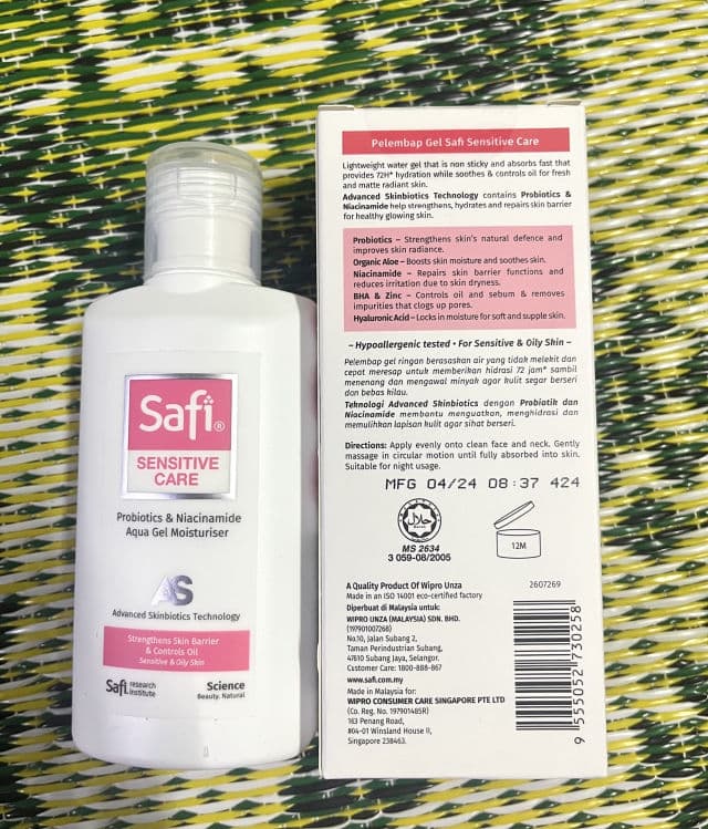 Safi Sensitive Care Probiotics & Niacinamide Aqua Gel Moisturiser	 review photo by aleeyalee