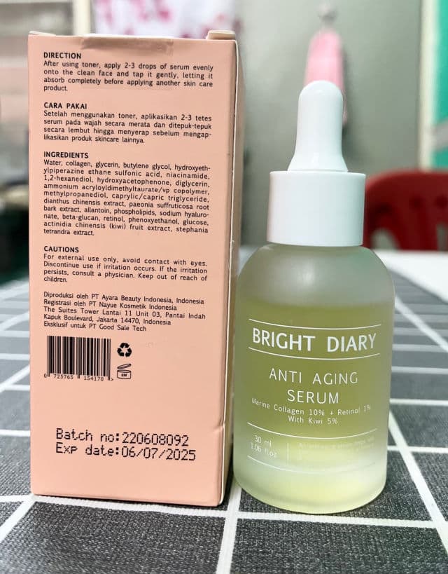 Bright Diary Anti Aging Serum Marine with Collagen + Retinol & Kiwi Extract review photo by aleeyalee