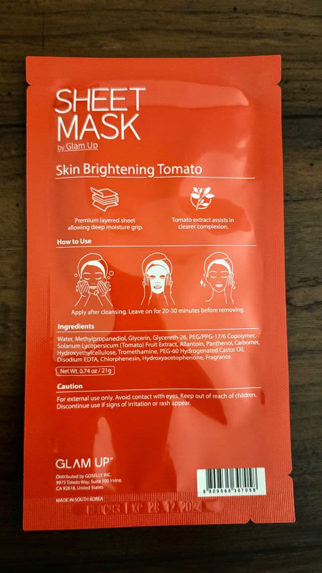 Glam Up Radiant Tomato Sheet Mask review photo by CynthReviews