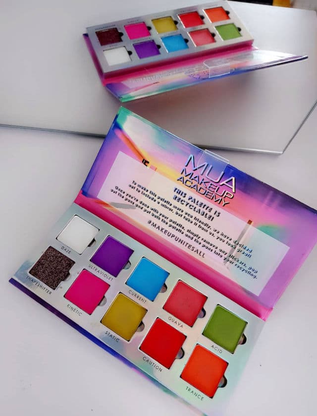 MUA Makeup Academy Neon Lights 10 Shade Paper Eyeshadow Palette review photo by linazam