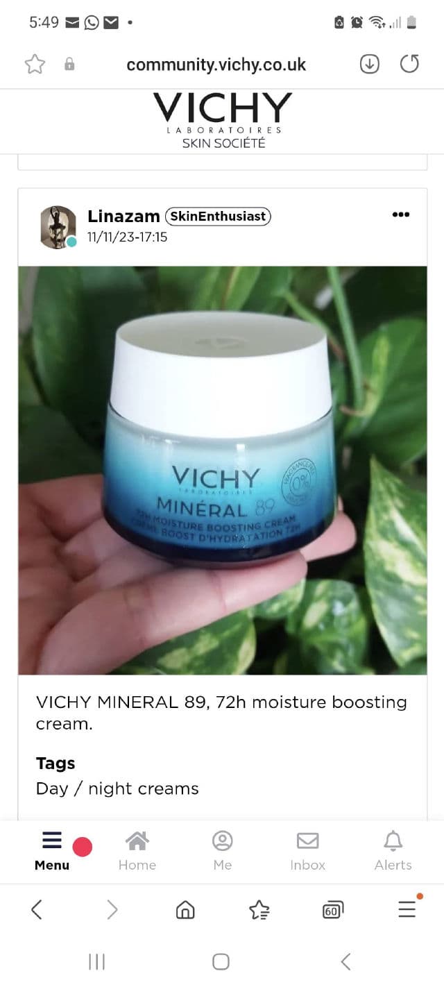 Vichy Mineral 89 72Hr Moisture Boosting Cream review photo by linazam