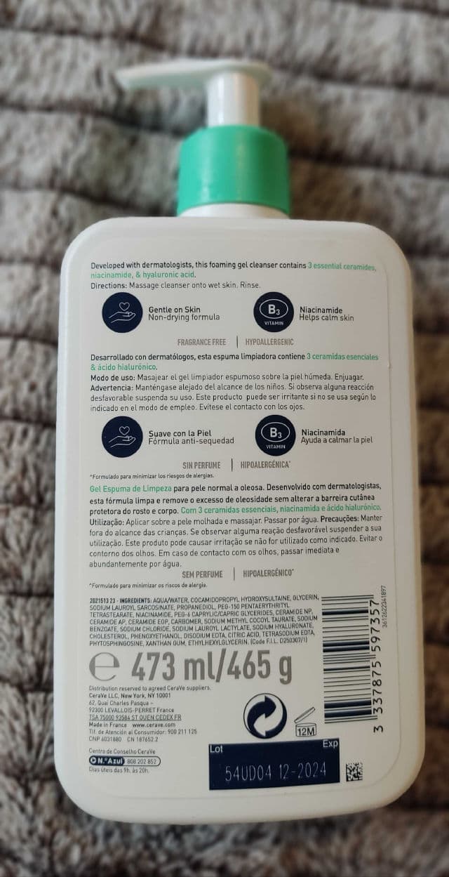 CeraVe Foaming Facial Cleanser for Normal to Oily Skin review photo by Noepuime