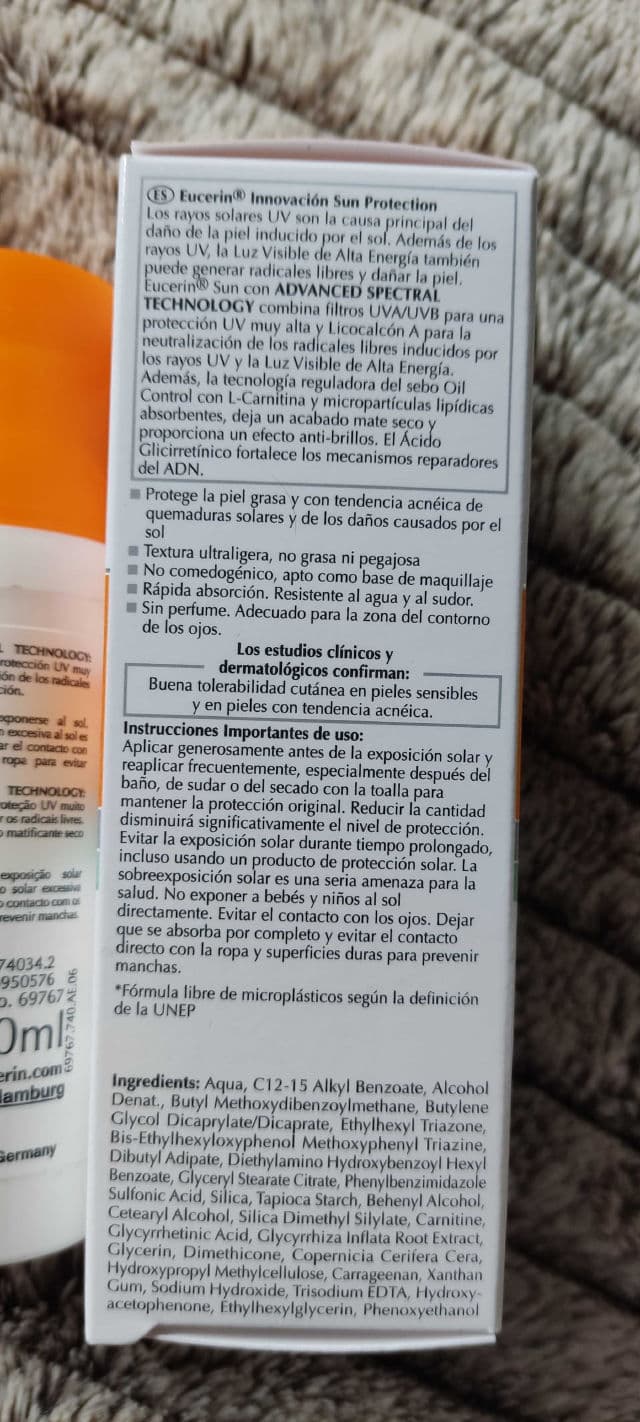 Eucerin Sun Gel-Cream Oil Control SPF 50+ review photo by Noepuime