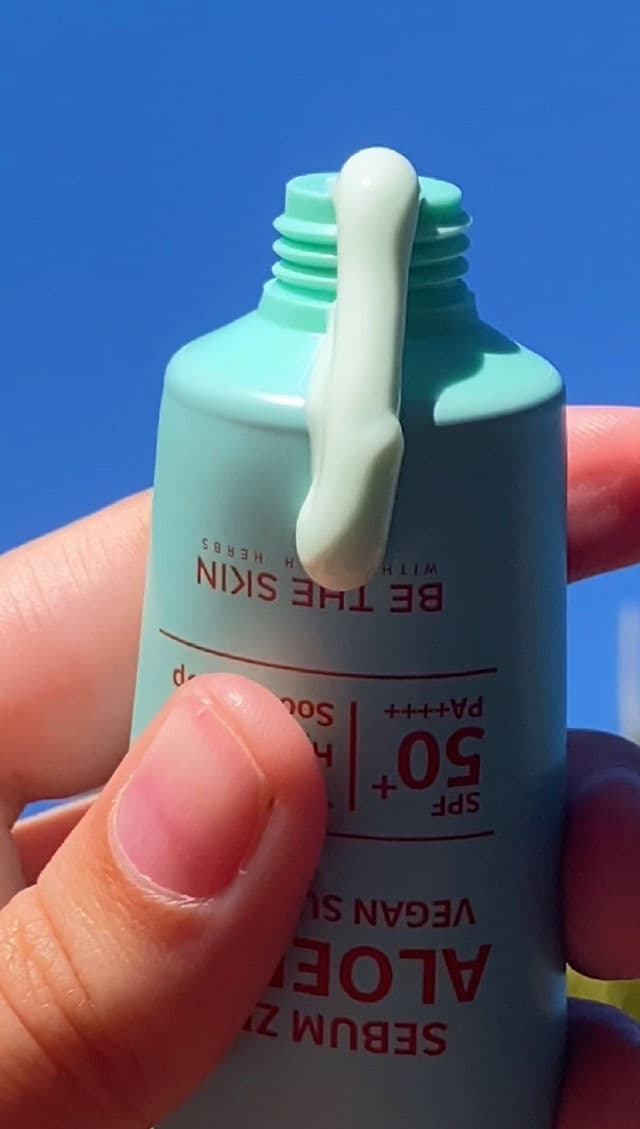 be the skin Sebum Zero Aloerice Vegan Sun Cream SPF 50+ PA++++ review photo by skinsupportco