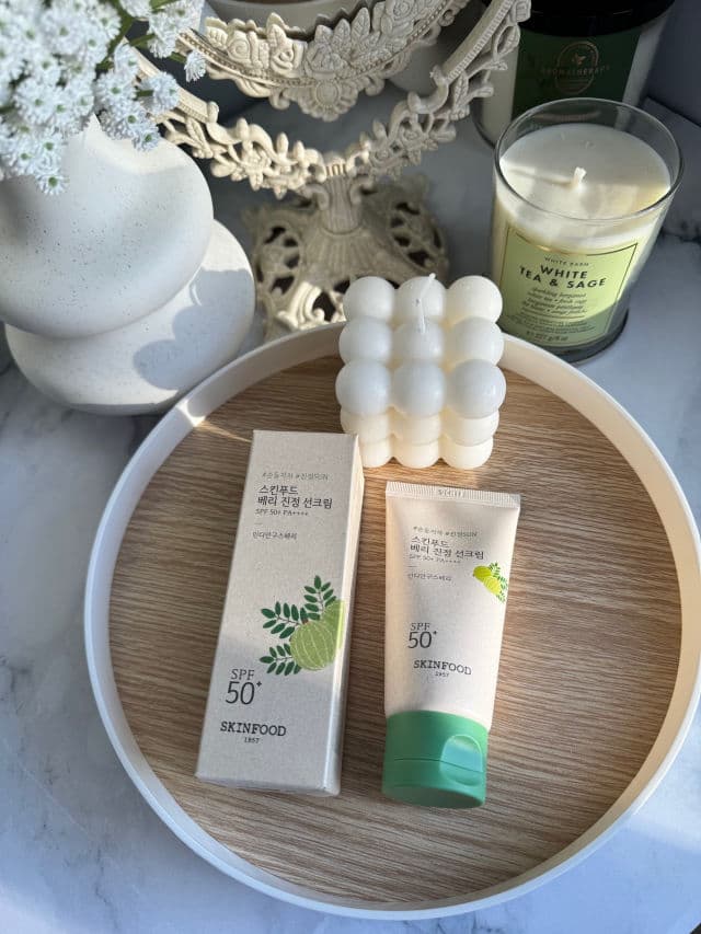 SKINFOOD Berry Soothing Sun Cream SPF50+ PA++++ review photo by Elise Katrina