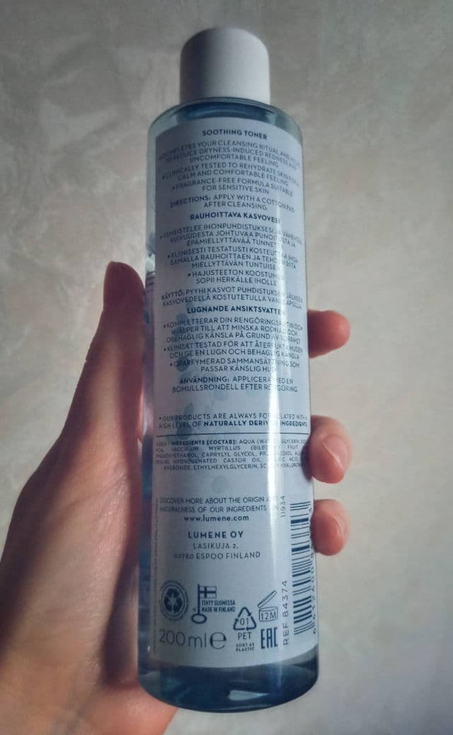 Lumene Herkkä Soothing Toner review photo by PickyMickys