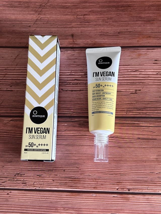 Suntique I'm Vegan Sun Serum SPF 50+ PA++++ review photo by makeup6beauty