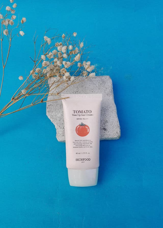 SKINFOOD Tomato Tone Up Sun Cream SPF50+ PA+++ review photo by annisahmai