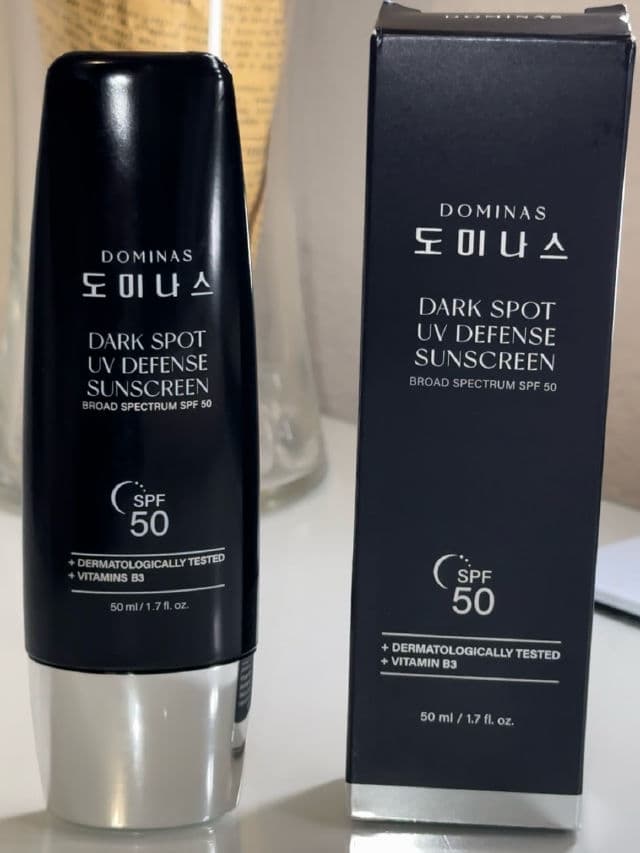 Dominas Dark Spot UV Defense Sunscreen SPF50 review photo by kirstinangela