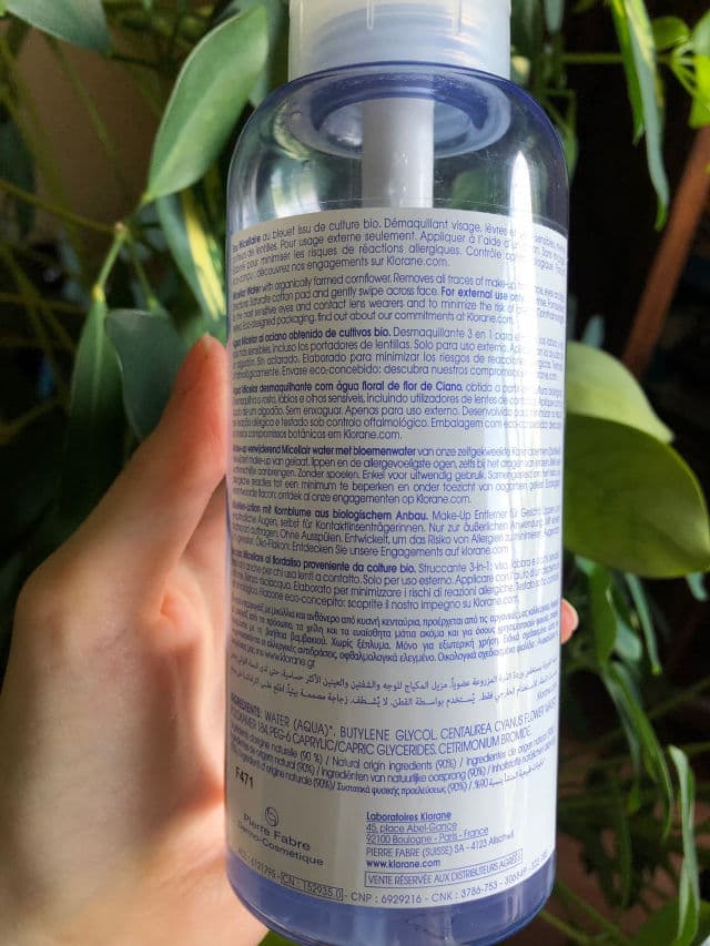 Klorane Micellar Water with Organically Farmed Cornflower review photo by kuuipogirl