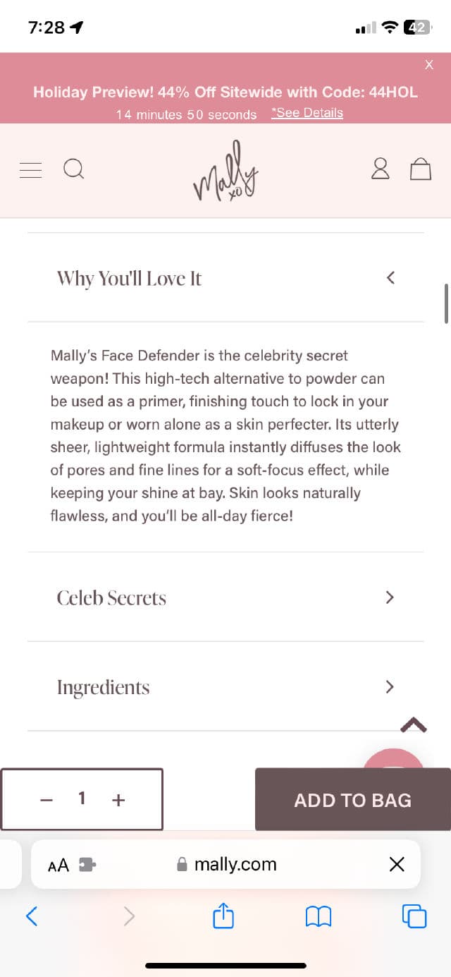 Mally Beauty Face Defender review photo by ReneeEgan