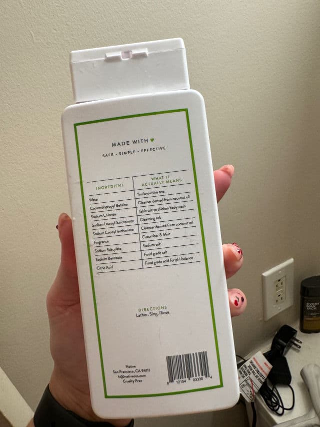 NATIVE Body Wash - Cucumber & Mint review photo by mhutnick