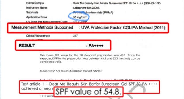 Dear Me Beauty Skin Barrier Sunscreen Gel SPF 50 PA++++ review photo by fmlcrps