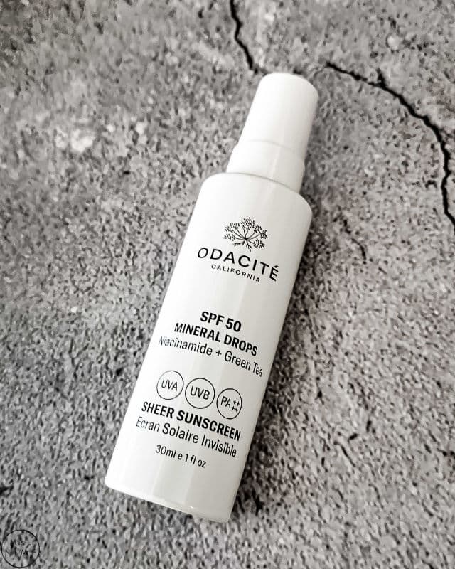 Odacite Skincare Mineral Drops Niacinamide + Green Tea SPF 50 Sheer Sunscreen review photo by MsNIMF
