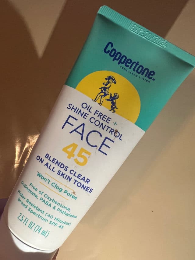 Coppertone Sunscreen Lotion Oil Free + Shine Control Face SPF 45 review photo by lynnc355
