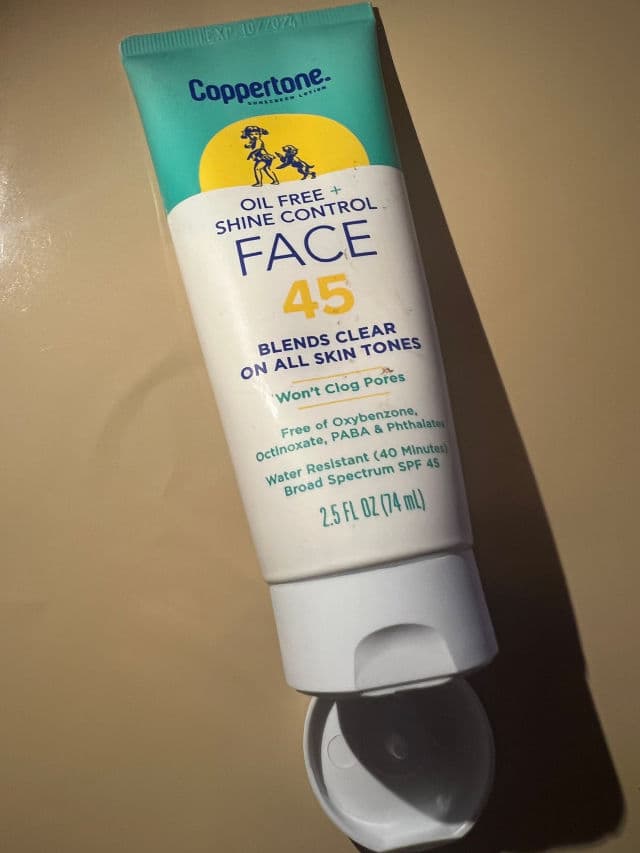 Coppertone Sunscreen Lotion Oil Free + Shine Control Face SPF 45 review photo by lynnc355