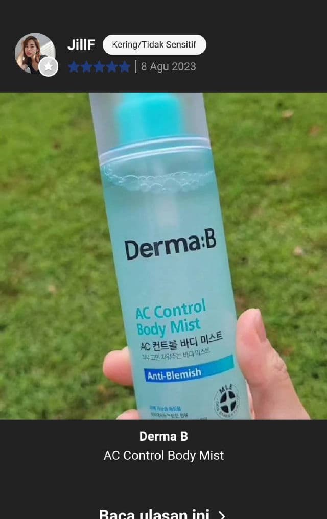 Derma B AC Control Body Mist review photo by faridaa