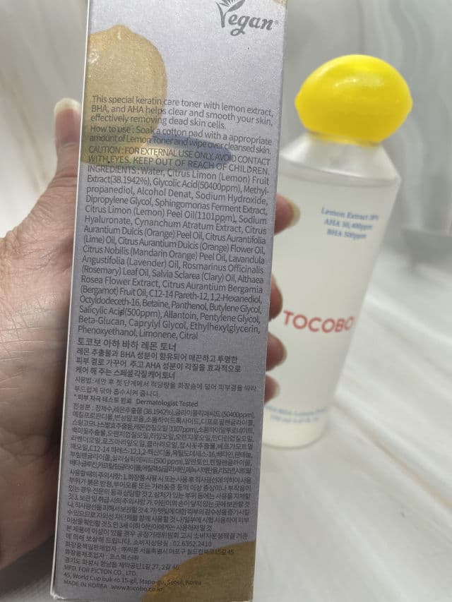 Tocobo AHA BHA Lemon Toner review photo by Sharonspendstoomuch