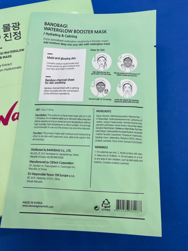 BANOBAGI Water Glow Booster Mask review photo by Sharonspendstoomuch