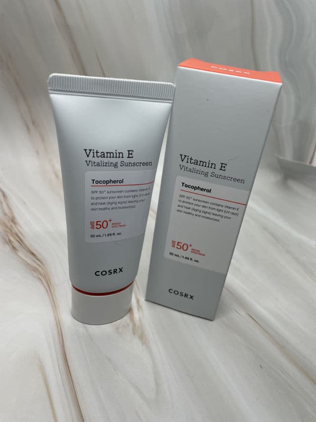 COSRX Vitamin E Vitalizing Sunscreen SPF50+ review photo by Sharonspendstoomuch
