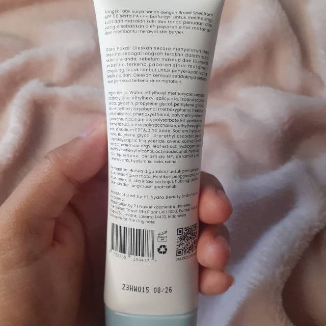 The Originote Ceramella Sunscreen SPF50 PA++++ review photo by nindaasfiap