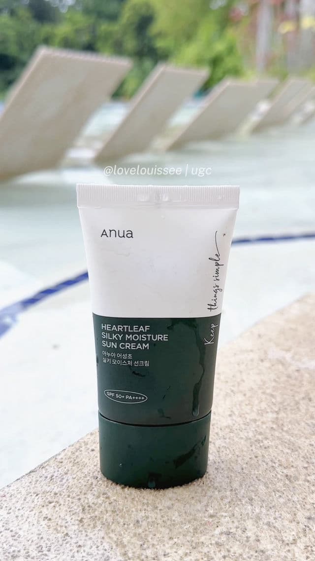 ANUA Heartleaf Silky Moisture Sun Cream SPF 50+ PA++++ review photo by lovelouissee